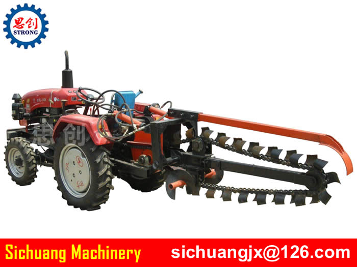 Chain Trencher Ditching Machine Driven by Wheel Tractor
