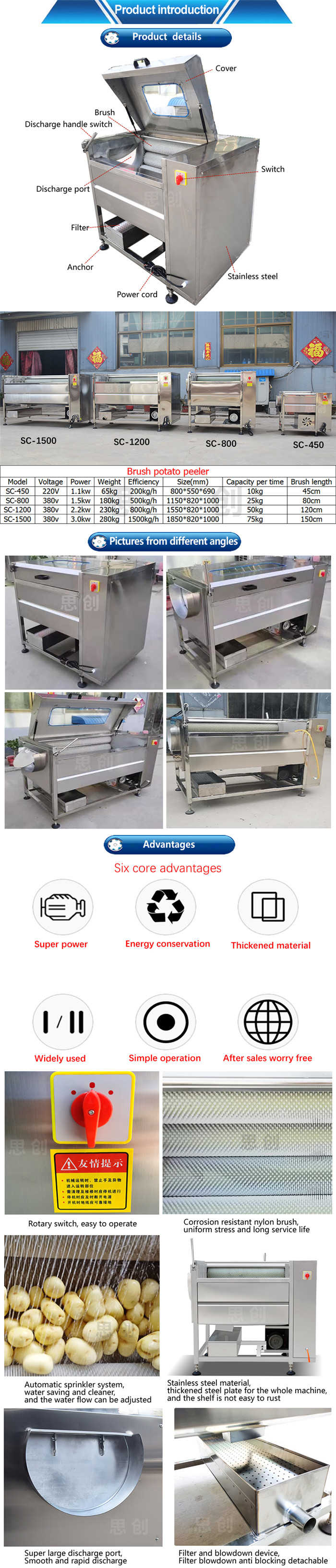 potato peeling machine