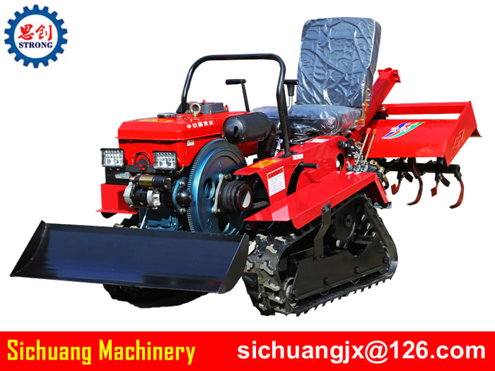 Rotary Tiller With Track Mini Crawler Cultivator